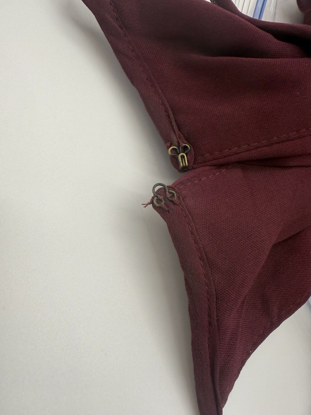 David's Bridal Wine/Burgandy long chiffon highneck size 10 Used once - Picture 5 of 8